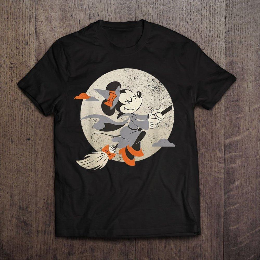 Disney Minnie Mouse Flying Witch Costume Halloween Unisex Tee - Picture 1 of 4